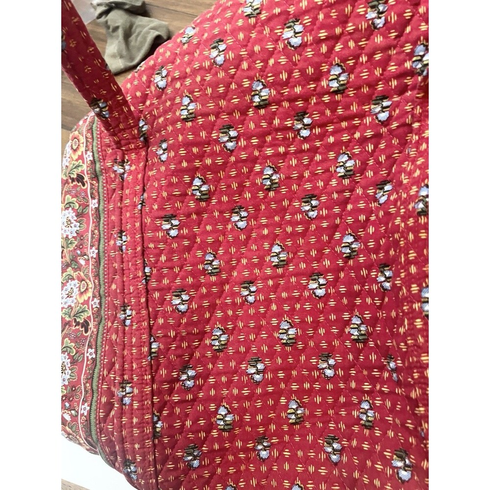 Vintage Vera Bradley Provincial Red Floral Large Duffle Bag EUC Y2K Weekender - Picture 5 of 12
